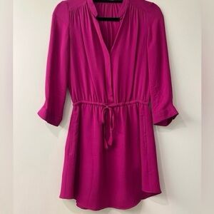 Babaton 100% Silk Fuchsia Bennett Dress - small
